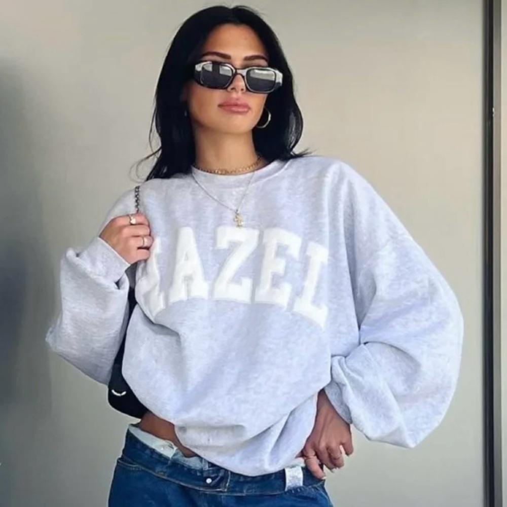 Hazel Boutique Sweater Grey and White